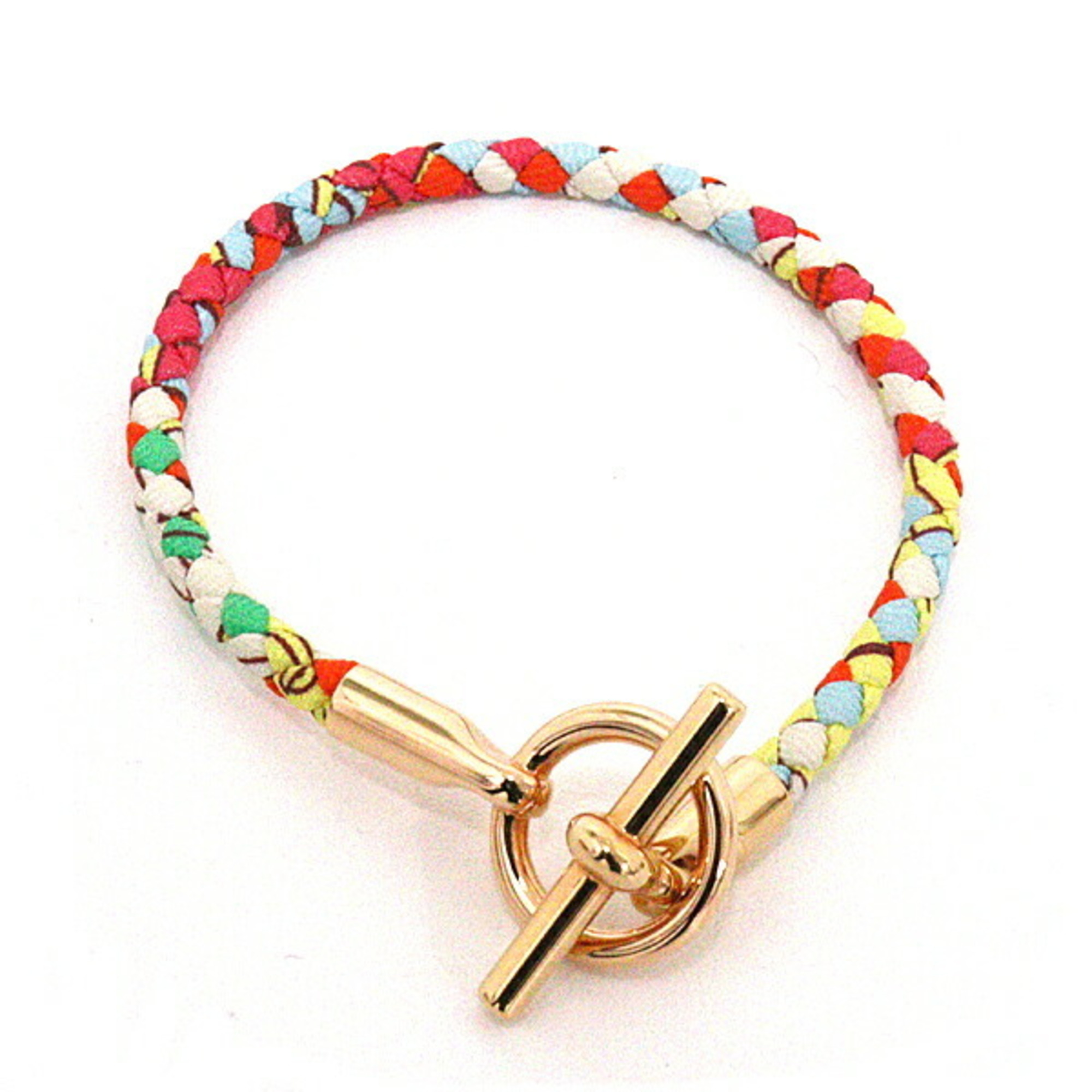 Hermes Bracelet Grennan Silk/Gp Multicolor Pink